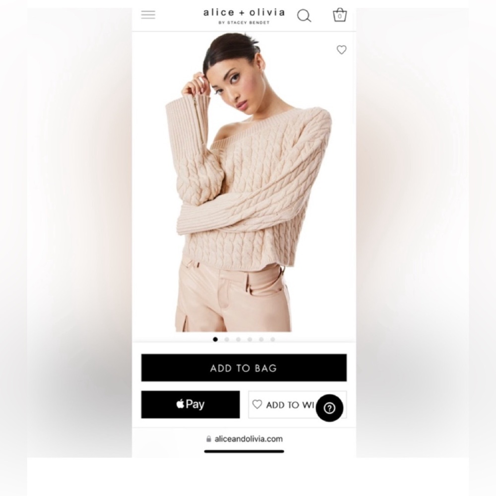 Alice Olivia INA CABLE KNIT SWEATER
